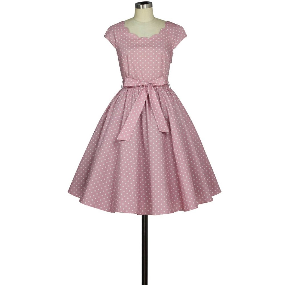 Plus Size Pocket Belted Pin Up Swing Dance Dress